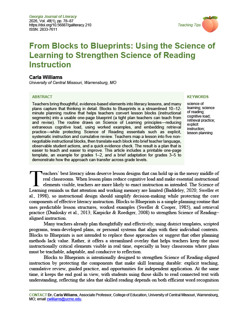 06 210 From Blocks to Blueprints (Williams, 2026)