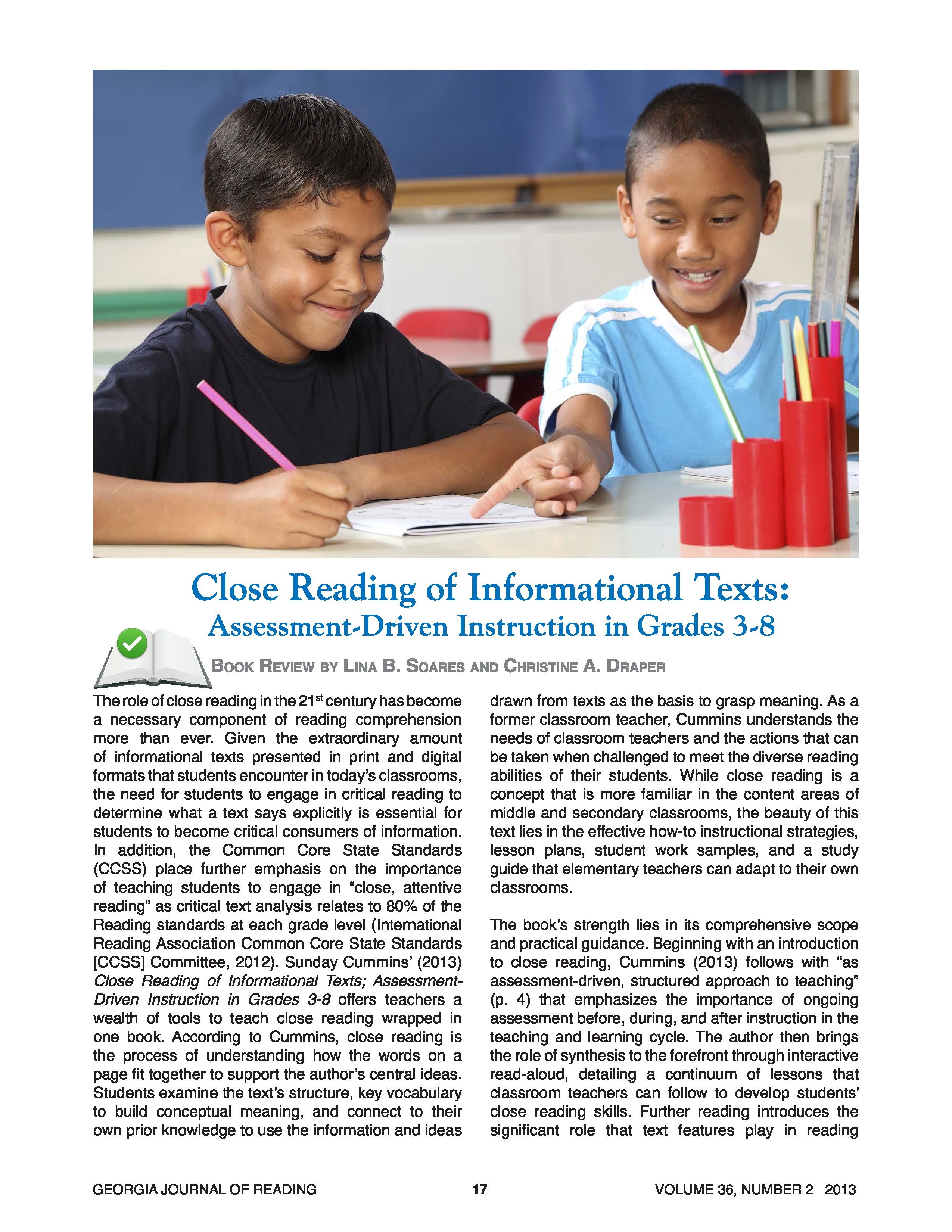 Close Reading of Informational Texts: Assessment-Driven Instruction in Grades 3-8